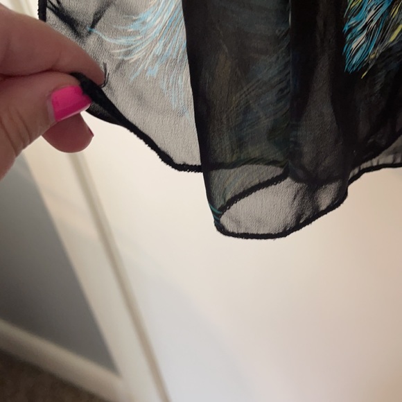 The Zig Zag Stripe sheer black feather kimono - Picture 10 of 12